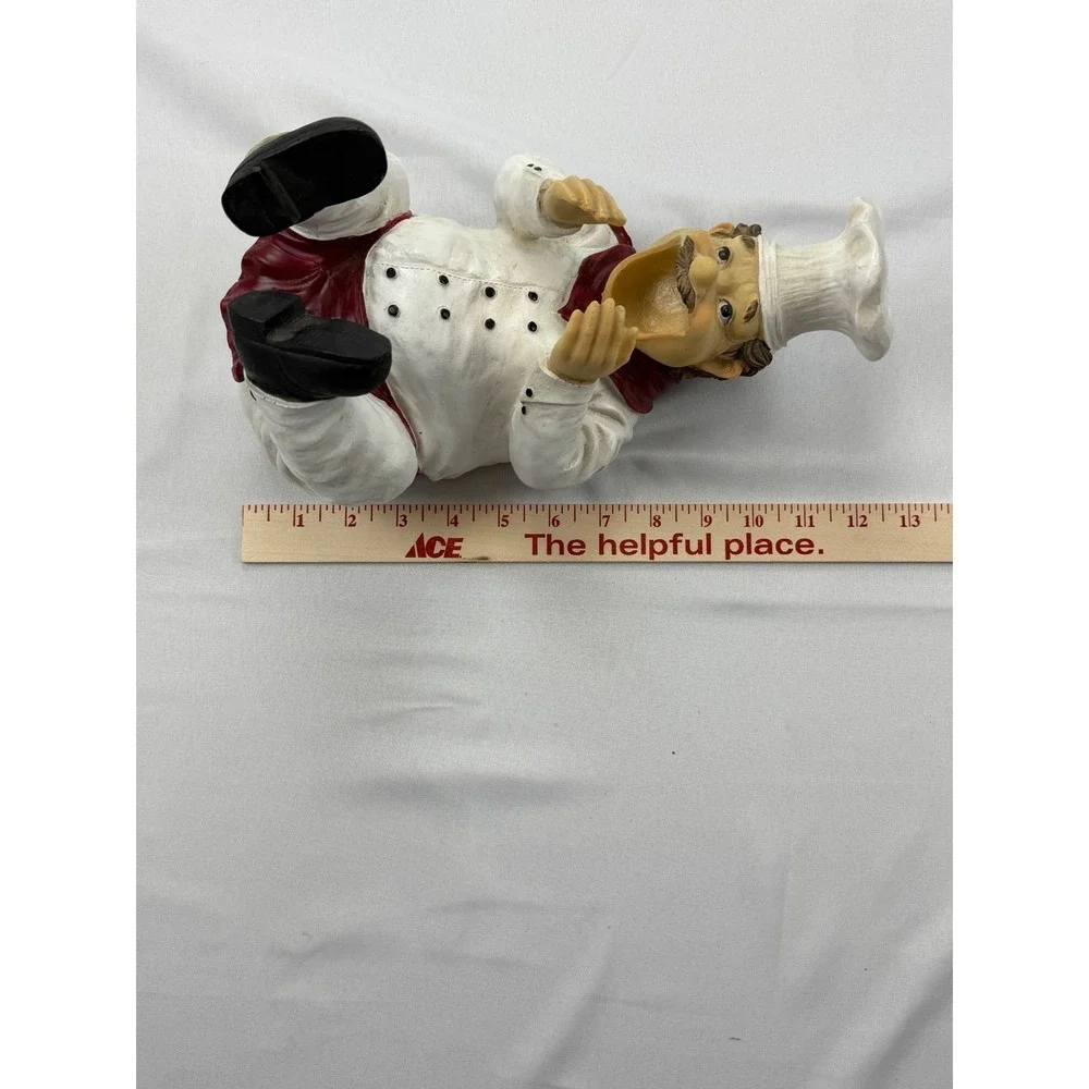 Unbranded‎ Chef Wine Bottle Holder Figurine White Red Resin Decor